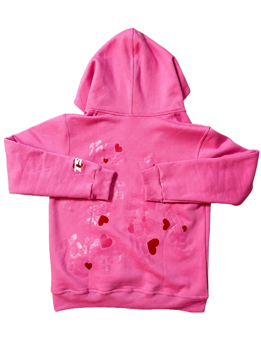 Take Five Pink " โ love " Zip-Up Hoodie