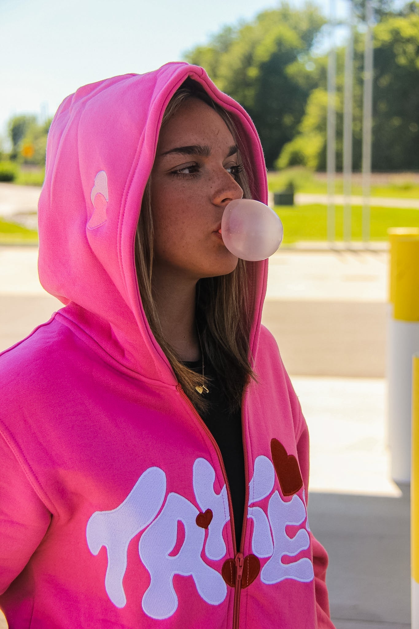 Take Five Pink " ∞ love " Zip-Up Hoodie