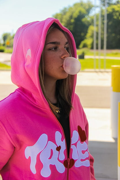 Take Five Pink " ∞ love " Zip-Up Hoodie