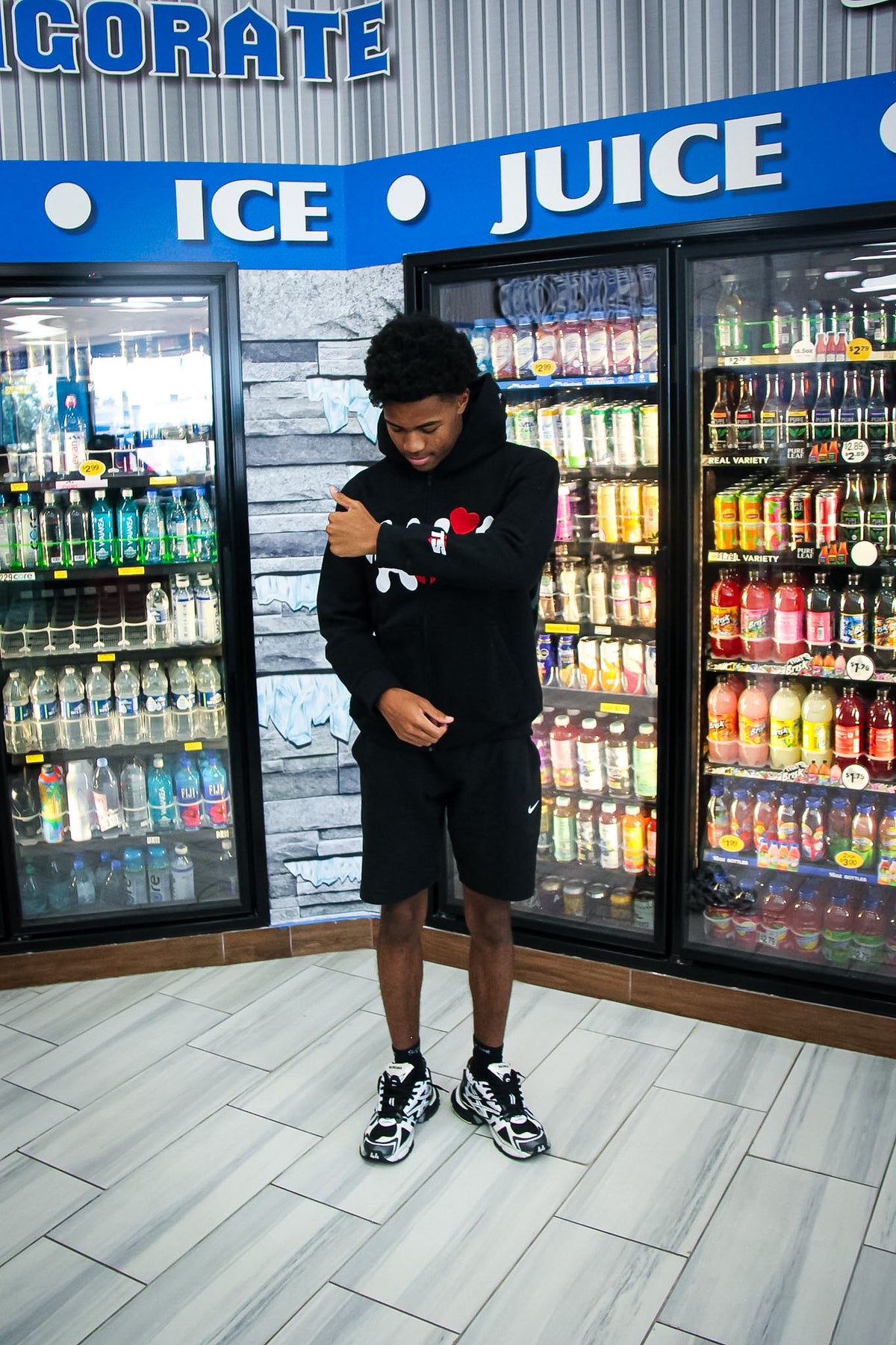 Take Five Black " ∞ love " Zip-Up Hoodie