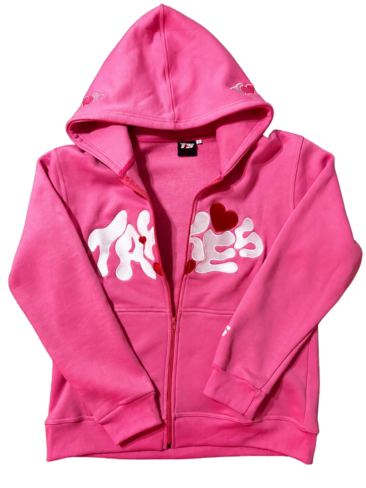 Take Five Pink " ∞ love " Zip-Up Hoodie