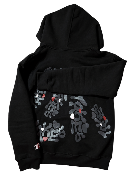 Take Five Black " ∞ love " Zip-Up Hoodie